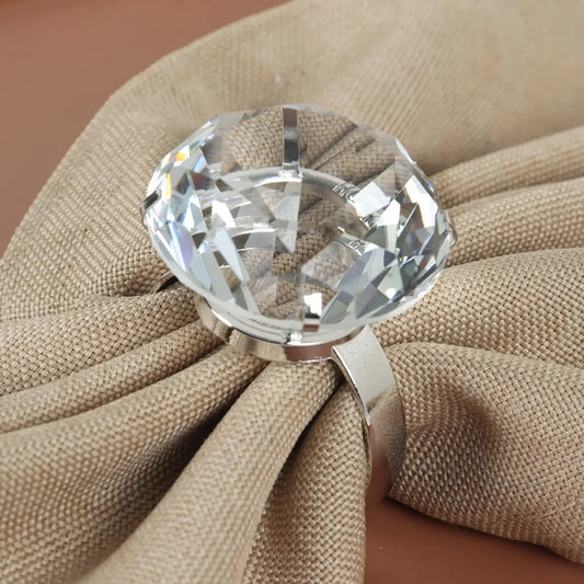 Crystal napkin rings set