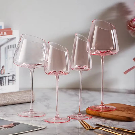 Set of crystal wine glasses
